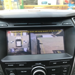 Phương đông Auto Lắp Camera 360 Oview 3D cho HYUNDAI SANTAFE 2017 ( Vạch Mercedes Cao Cấp)